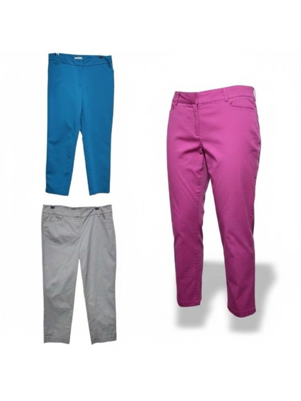 Bundle of 3 Womens Size 10 Cropped Career Colorful Straight Chino Pants